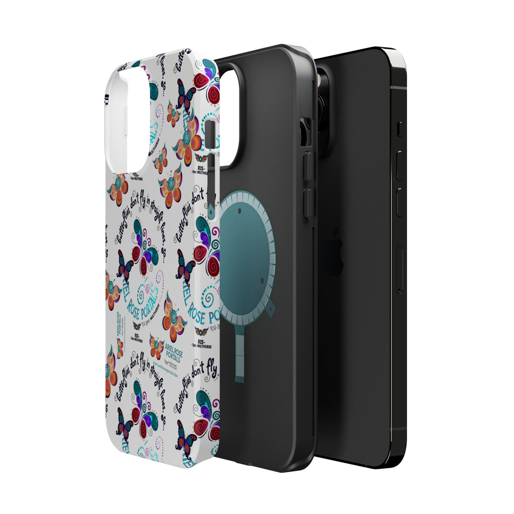 Butterfly Pattern Magnetic Phone Case — "How Butterflies Fly" Ariel Rose Portals Design
