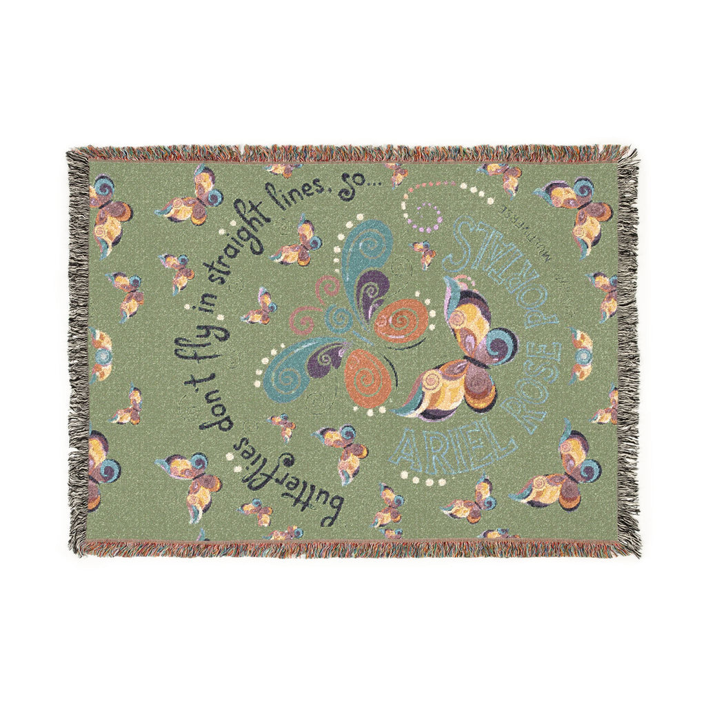 First Class Stardust Butterfly Woven Blanket — Throw for Living Room & Bedroom
