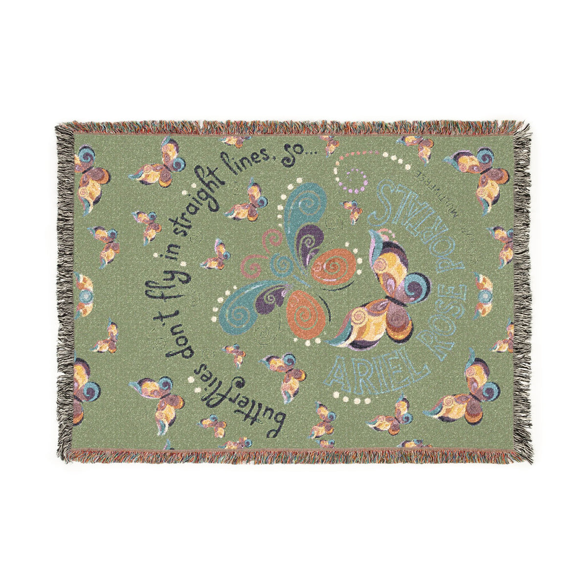 First Class Stardust Butterfly Woven Blanket — Throw for Living Room & Bedroom