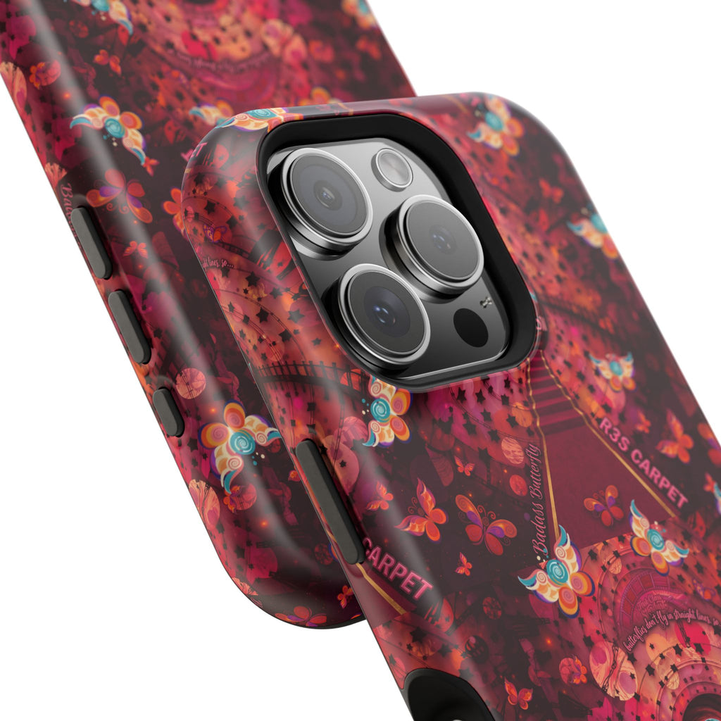 R3S-Carpet Worthy Magnetic Impact-Resistant Phone Case – Butterfly Kaleidoscope Now First-Class Stardust Collection