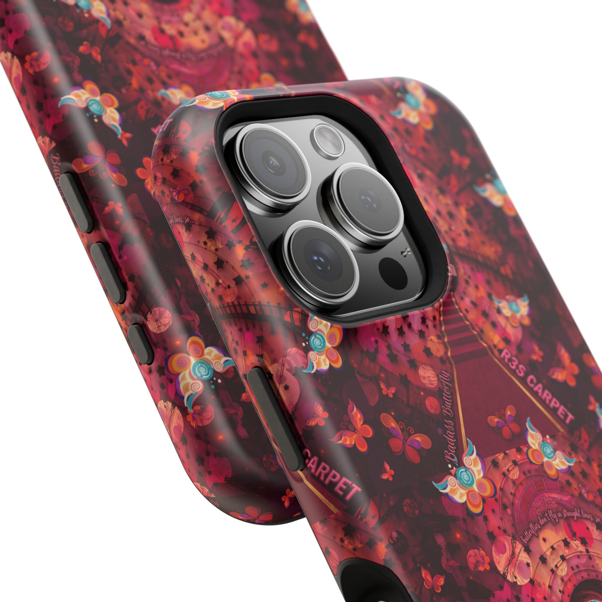 R3S-Carpet Worthy Magnetic Impact-Resistant Phone Case – Butterfly Kaleidoscope Now First-Class Stardust Collection