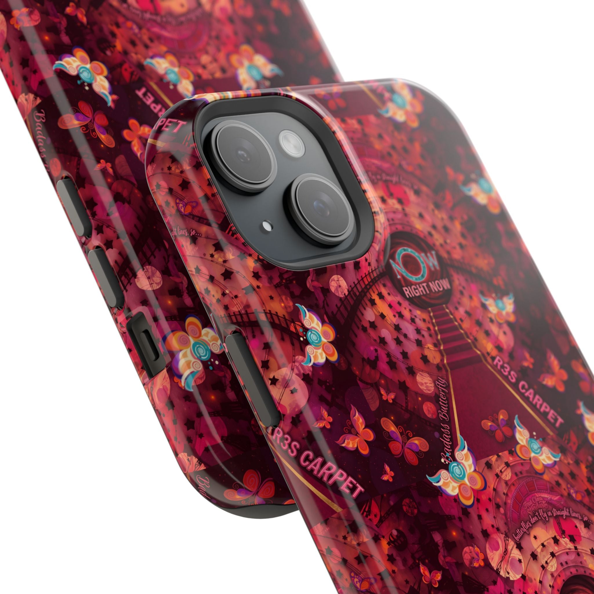 R3S-Carpet Worthy Magnetic Impact-Resistant Phone Case – Butterfly Kaleidoscope Now First-Class Stardust Collection