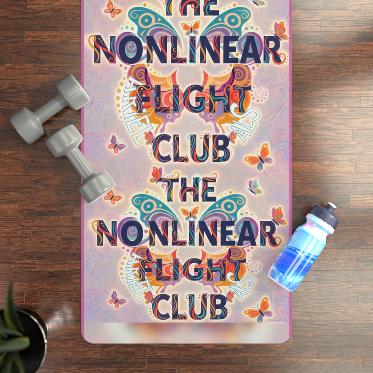 The Nonlinear Flight Club Rubber Yoga Mat — Butterfly Boho Eco-Friendly Exercise Mat