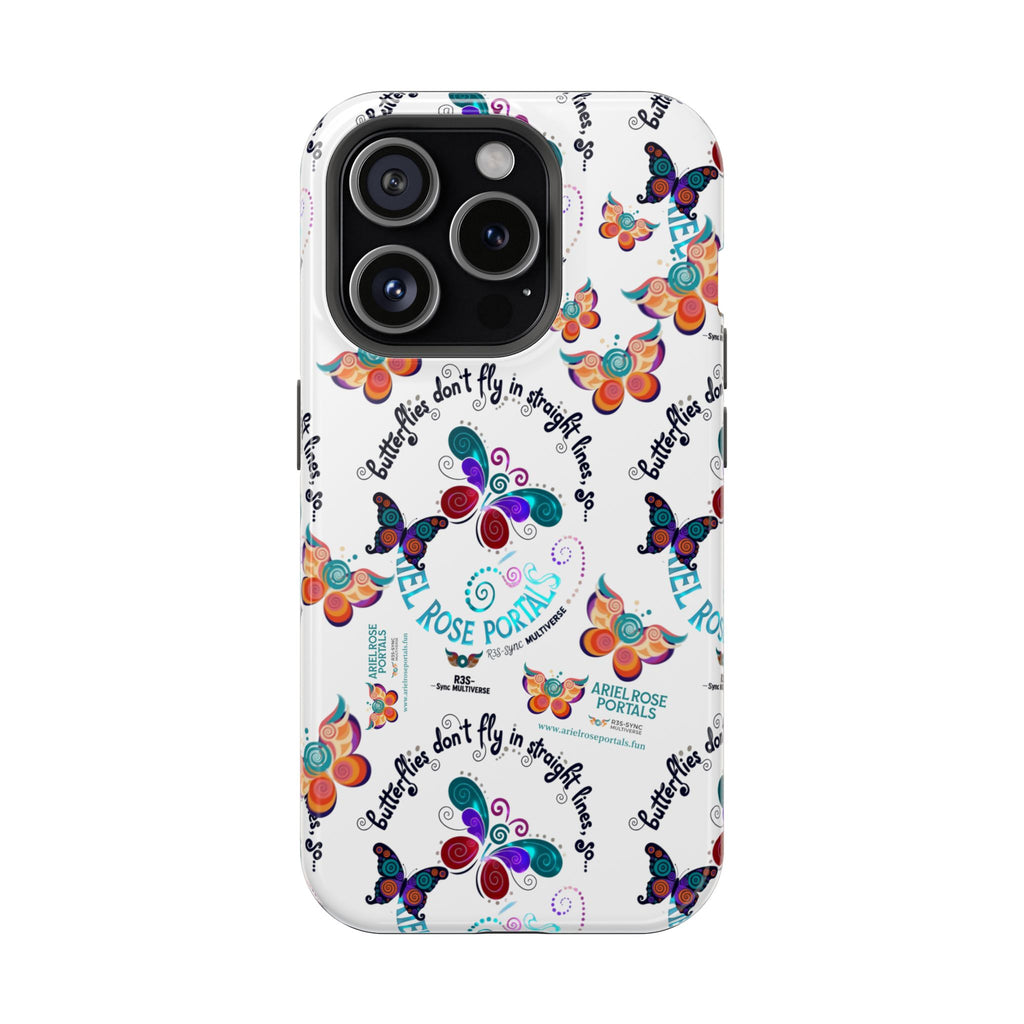 Butterfly Pattern Magnetic Phone Case — "How Butterflies Fly" Ariel Rose Portals Design
