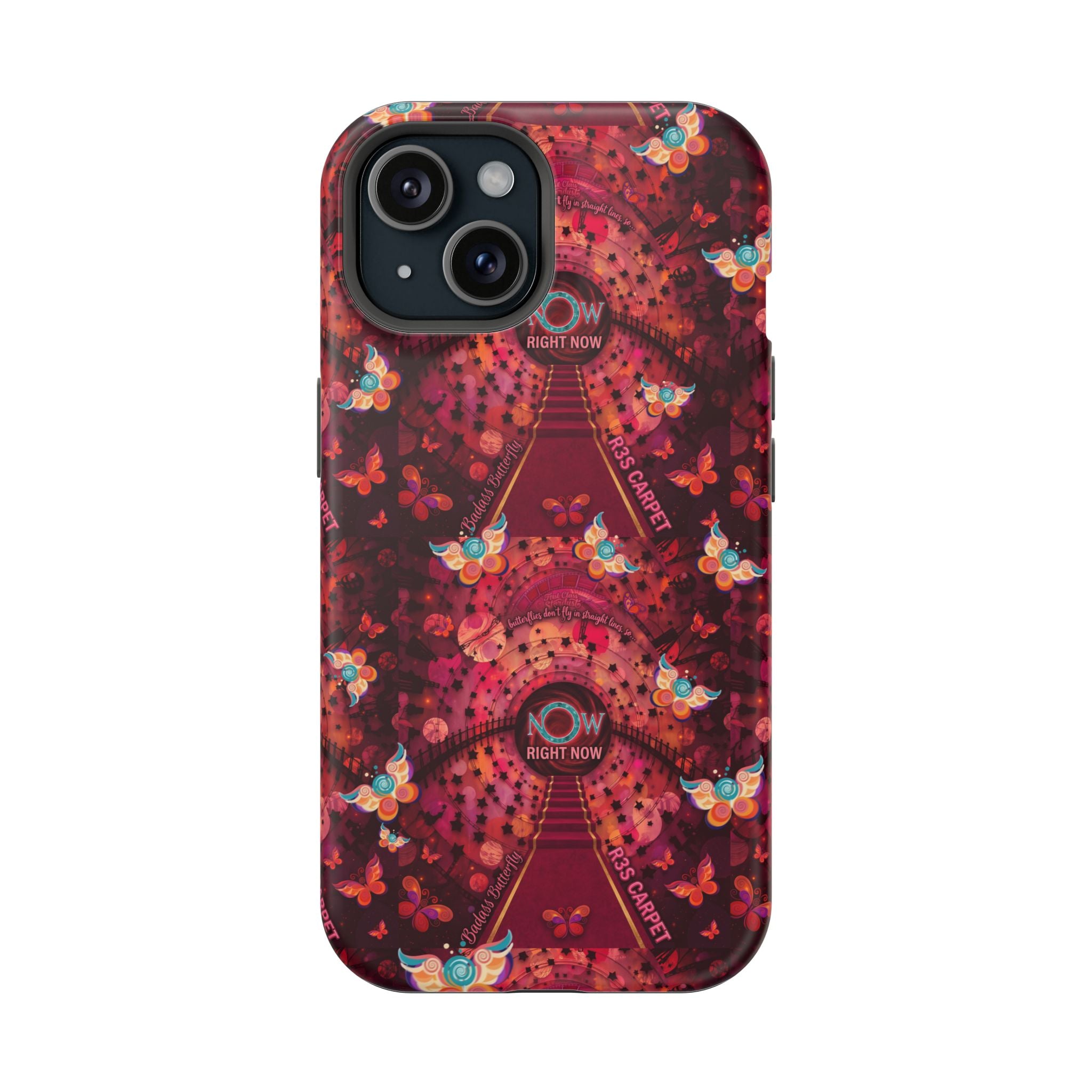 R3S-Carpet Worthy Magnetic Impact-Resistant Phone Case – Butterfly Kaleidoscope Now First-Class Stardust Collection