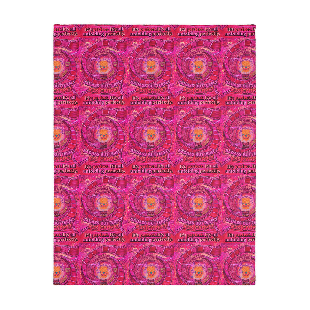 Badass Butterfly R3s-Carpet Pink Velveteen Blanket — "It's perfect. It's all unfolding perfectly."