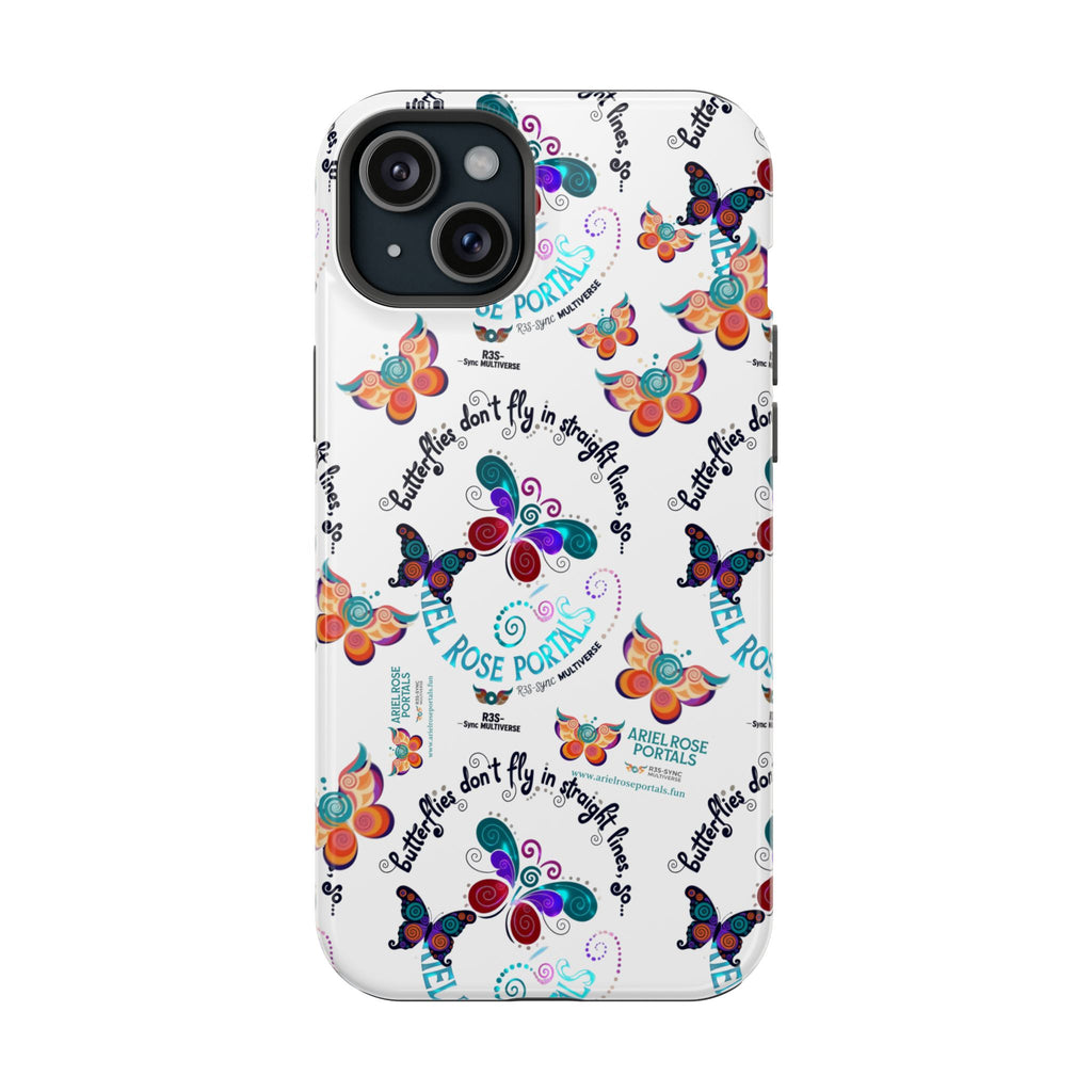 Butterfly Pattern Magnetic Phone Case — "How Butterflies Fly" Ariel Rose Portals Design