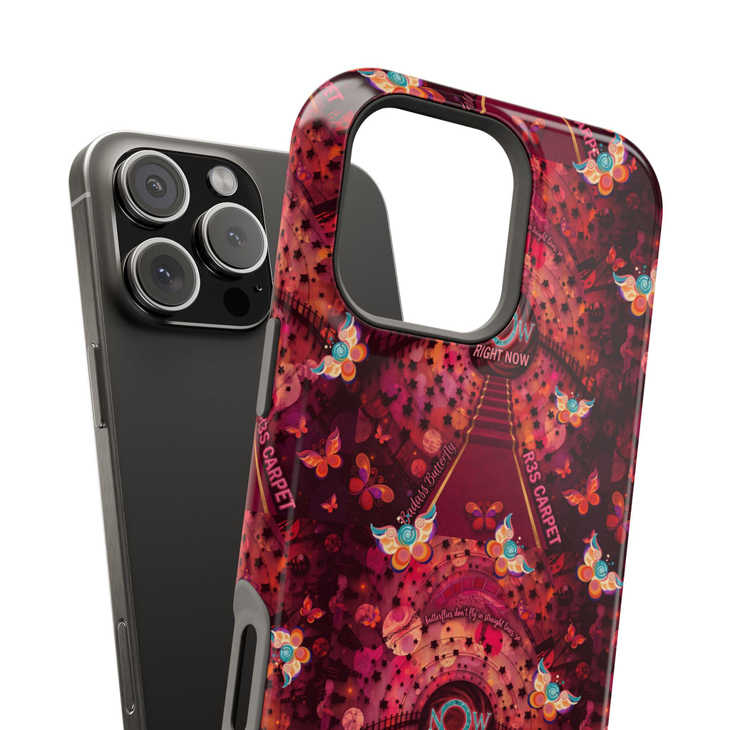 R3S-Carpet Worthy Magnetic Impact-Resistant Phone Case – Butterfly Kaleidoscope Now First-Class Stardust Collection
