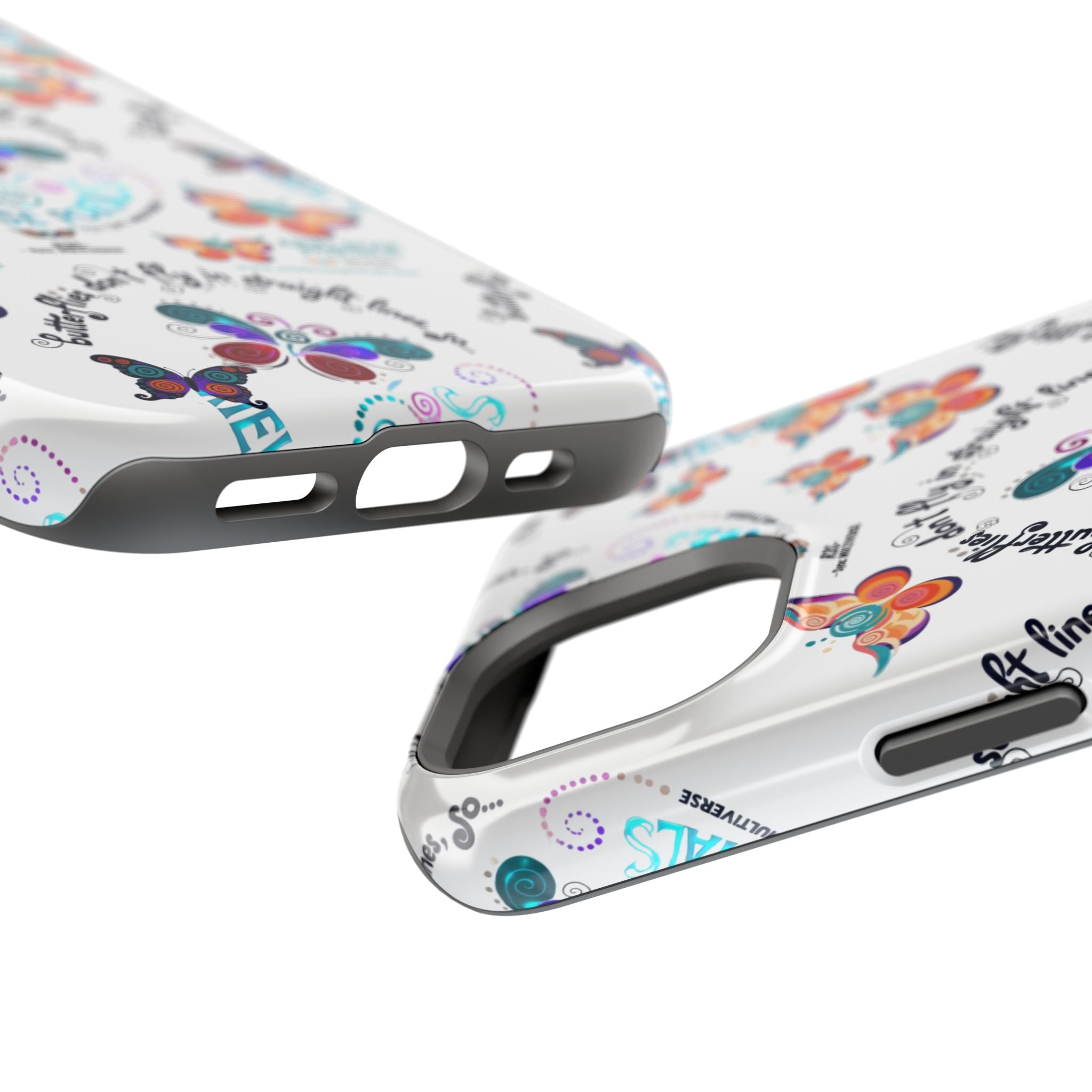 Butterfly Pattern Magnetic Phone Case — "How Butterflies Fly" Ariel Rose Portals Design
