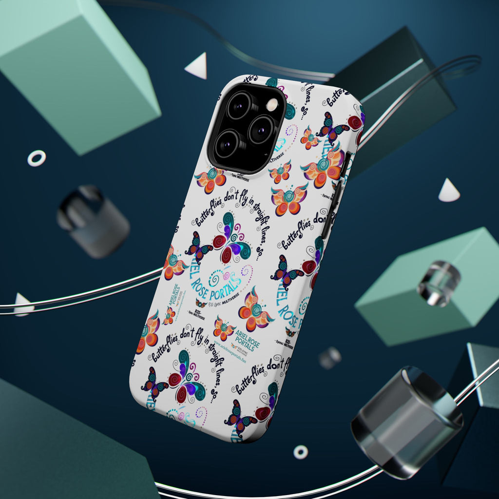Butterfly Pattern Magnetic Phone Case — "How Butterflies Fly" Ariel Rose Portals Design