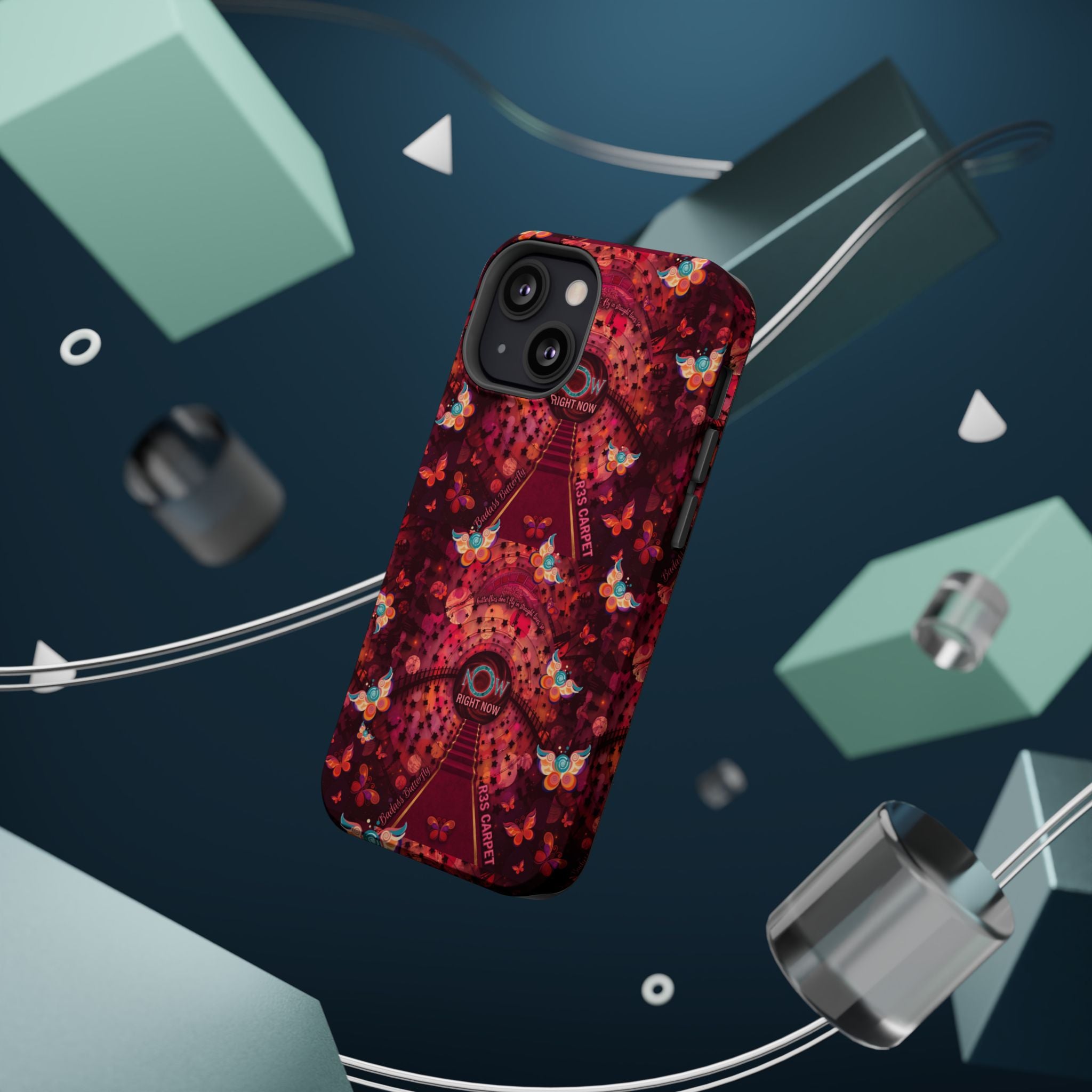 R3S-Carpet Worthy Magnetic Impact-Resistant Phone Case – Butterfly Kaleidoscope Now First-Class Stardust Collection