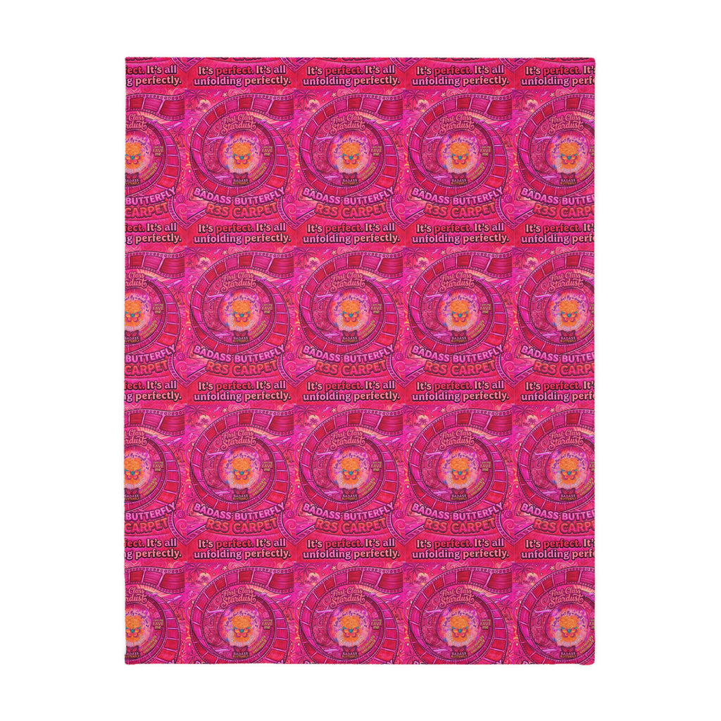 Badass Butterfly R3s-Carpet Pink Velveteen Blanket — "It's perfect. It's all unfolding perfectly."