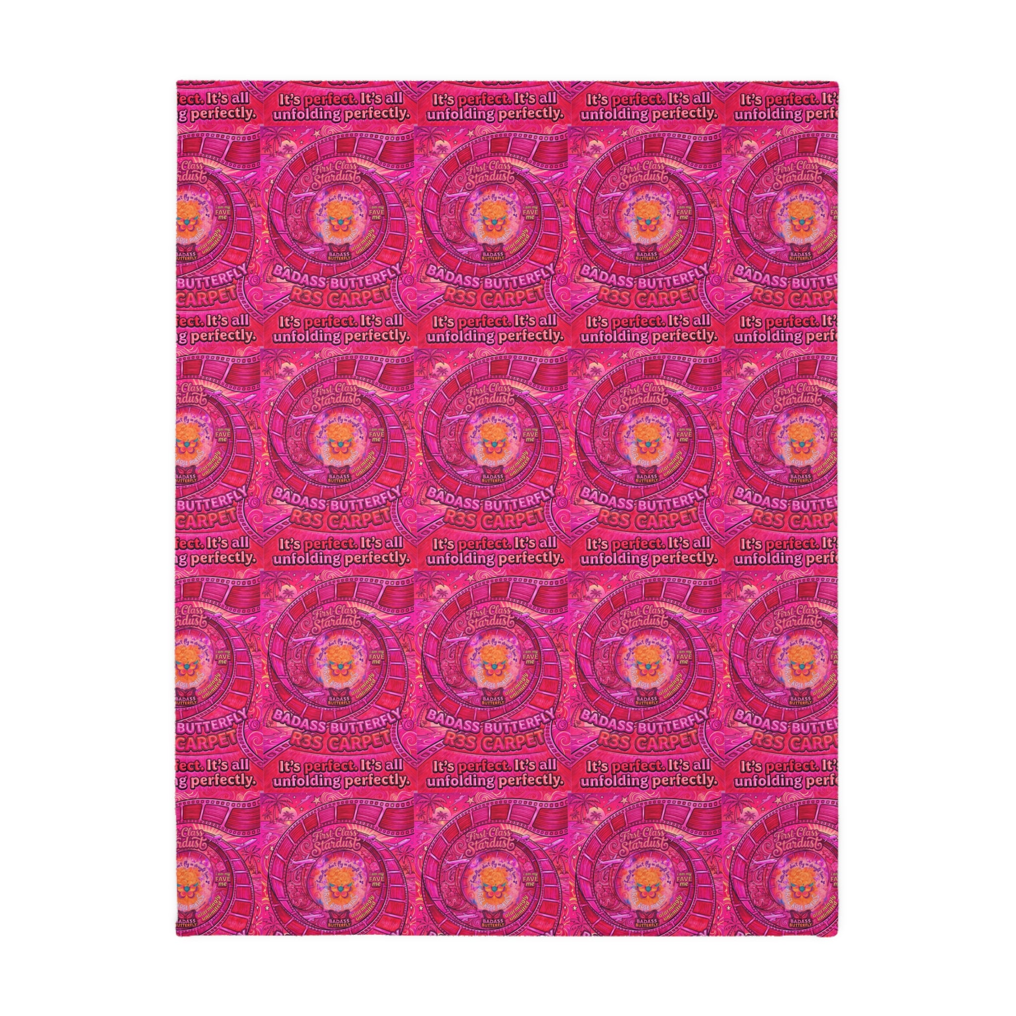 Badass Butterfly R3s-Carpet Pink Velveteen Blanket — "It's perfect. It's all unfolding perfectly."