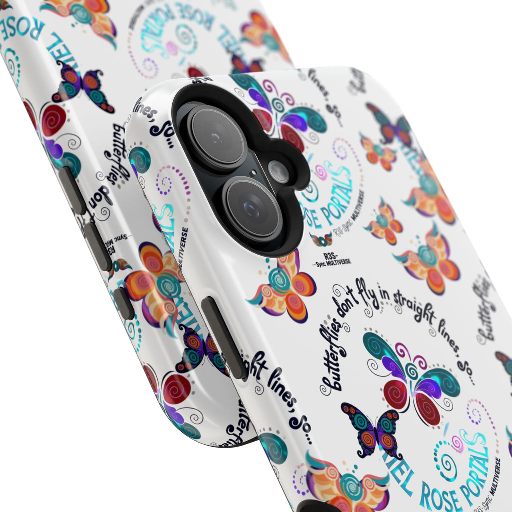 Butterfly Pattern Magnetic Phone Case — "How Butterflies Fly" Ariel Rose Portals Design