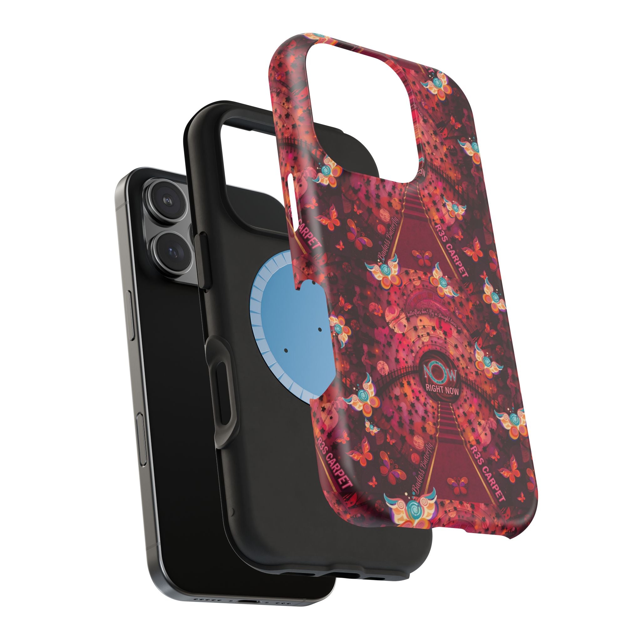 R3S-Carpet Worthy Magnetic Impact-Resistant Phone Case – Butterfly Kaleidoscope Now First-Class Stardust Collection