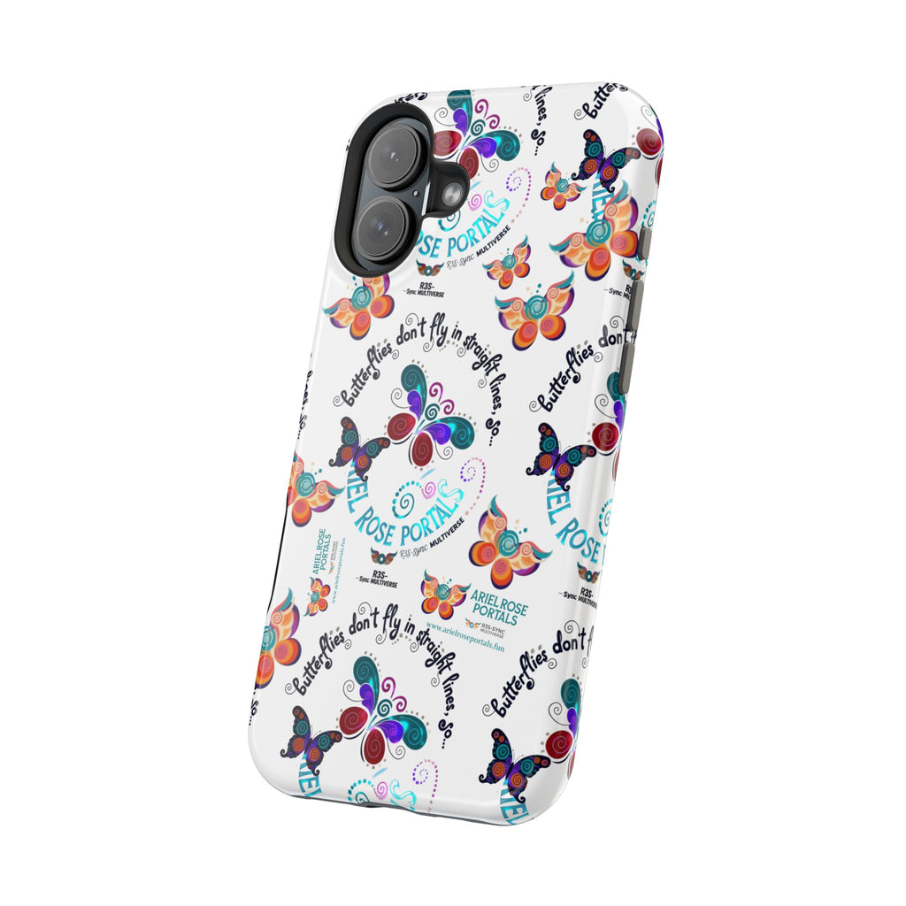 Butterfly Pattern Magnetic Phone Case — "How Butterflies Fly" Ariel Rose Portals Design
