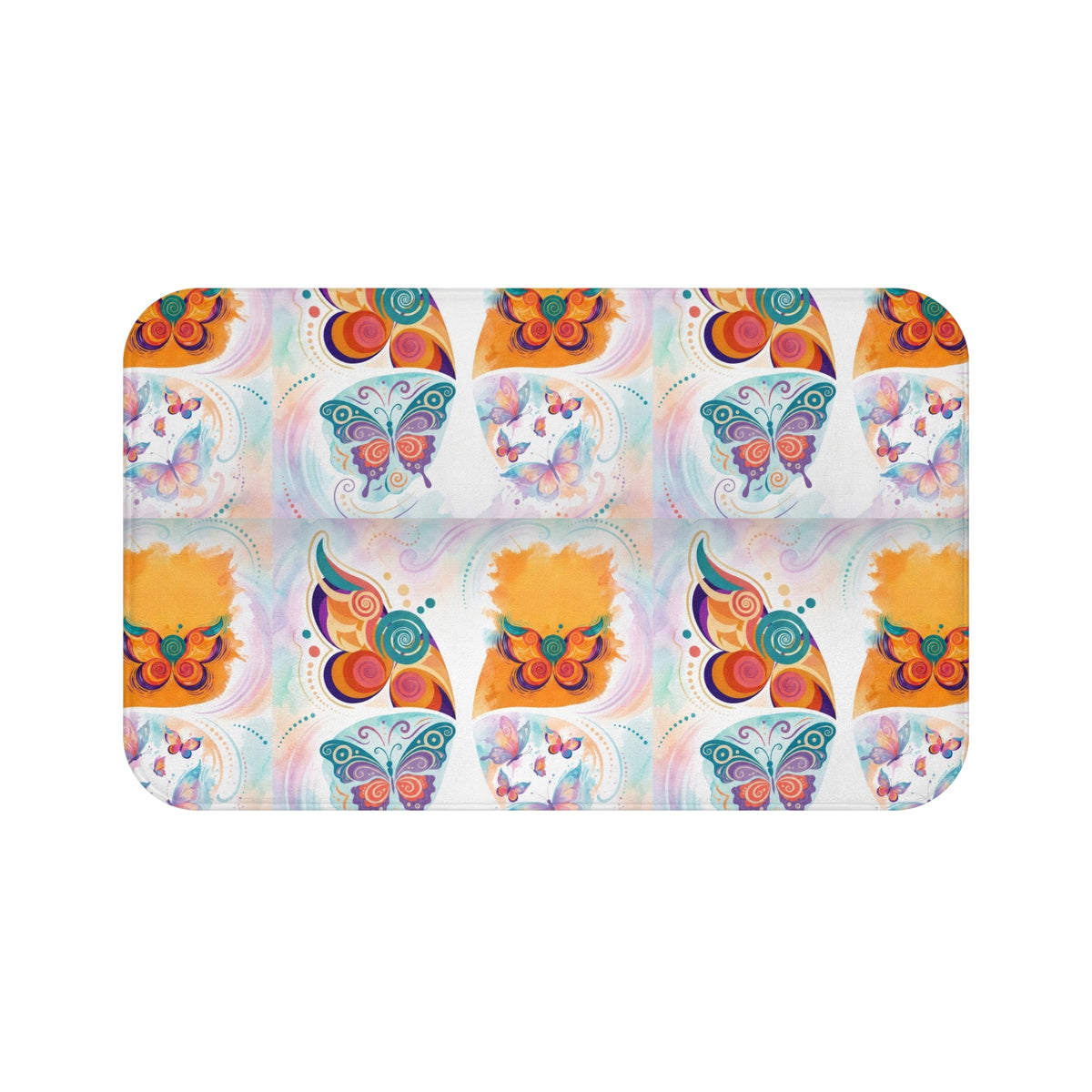 Butterfly Pattern Bath Mat — Colorful First Class Stardust Collection Magical Portal Rug™️