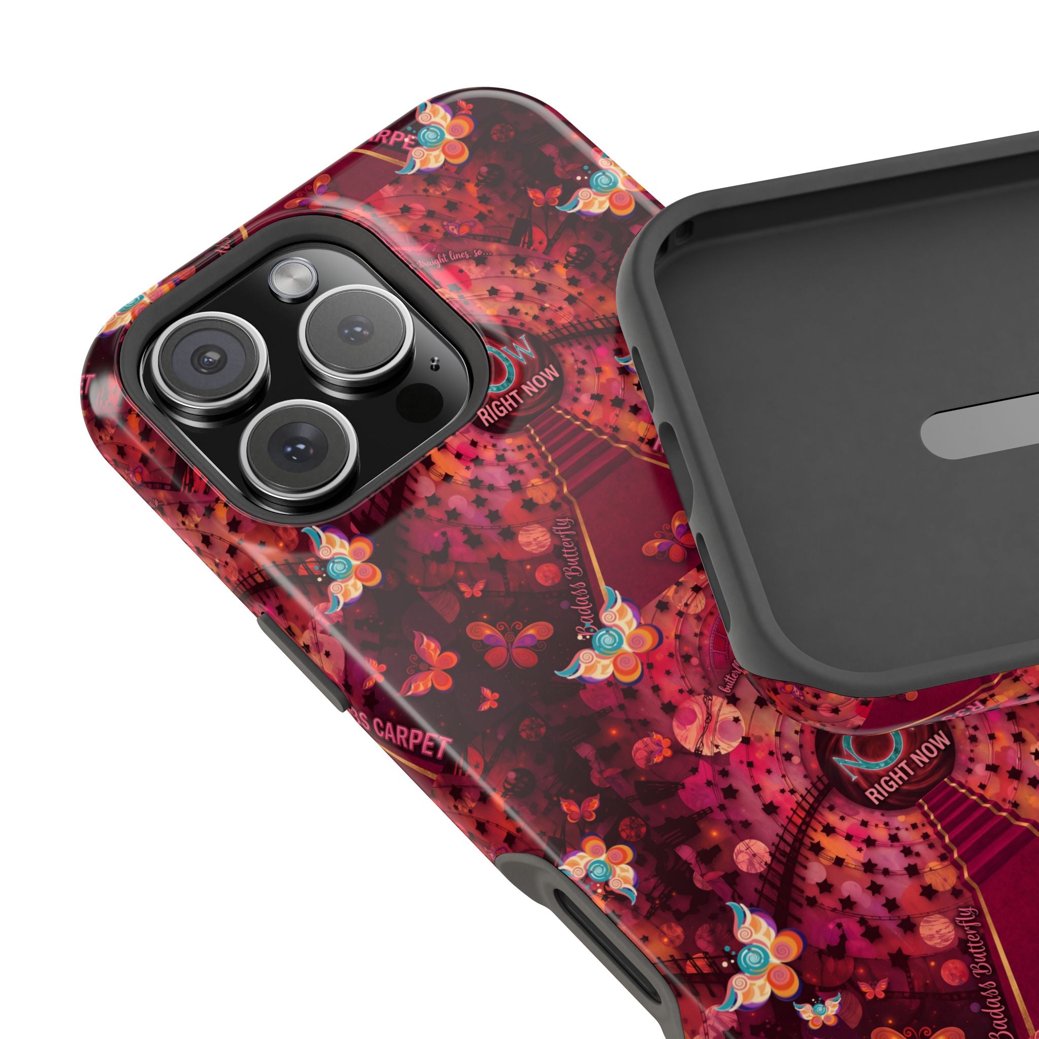 R3S-Carpet Worthy Magnetic Impact-Resistant Phone Case – Butterfly Kaleidoscope Now First-Class Stardust Collection