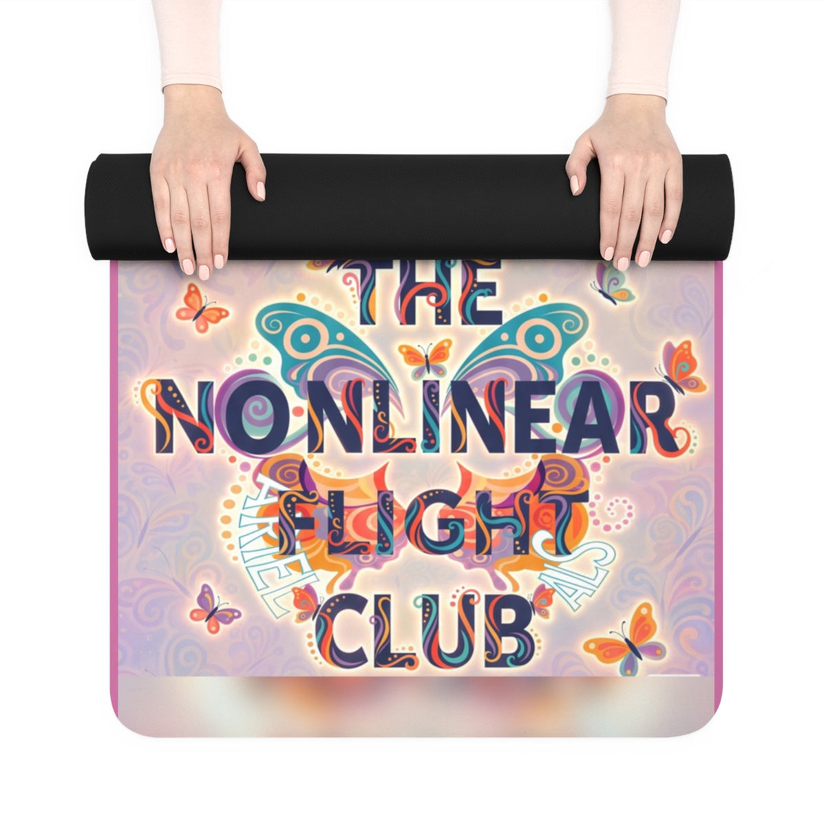 The Nonlinear Flight Club Rubber Yoga Mat — Butterfly Boho Eco-Friendly Exercise Mat