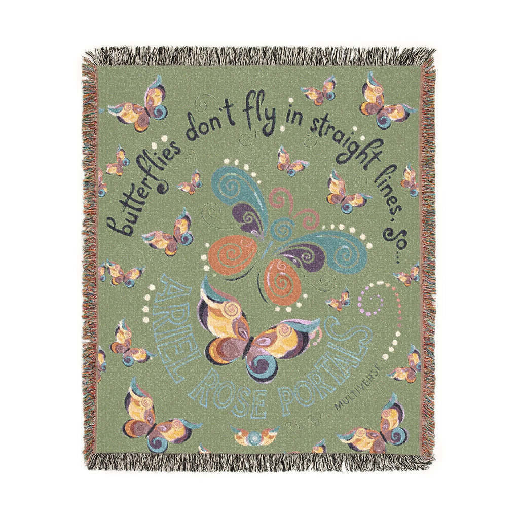 First Class Stardust Butterfly Woven Blanket — Throw for Living Room & Bedroom