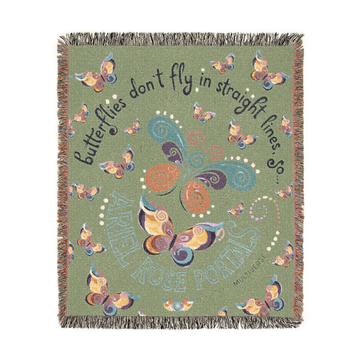 First Class Stardust Butterfly Woven Blanket — Throw for Living Room & Bedroom