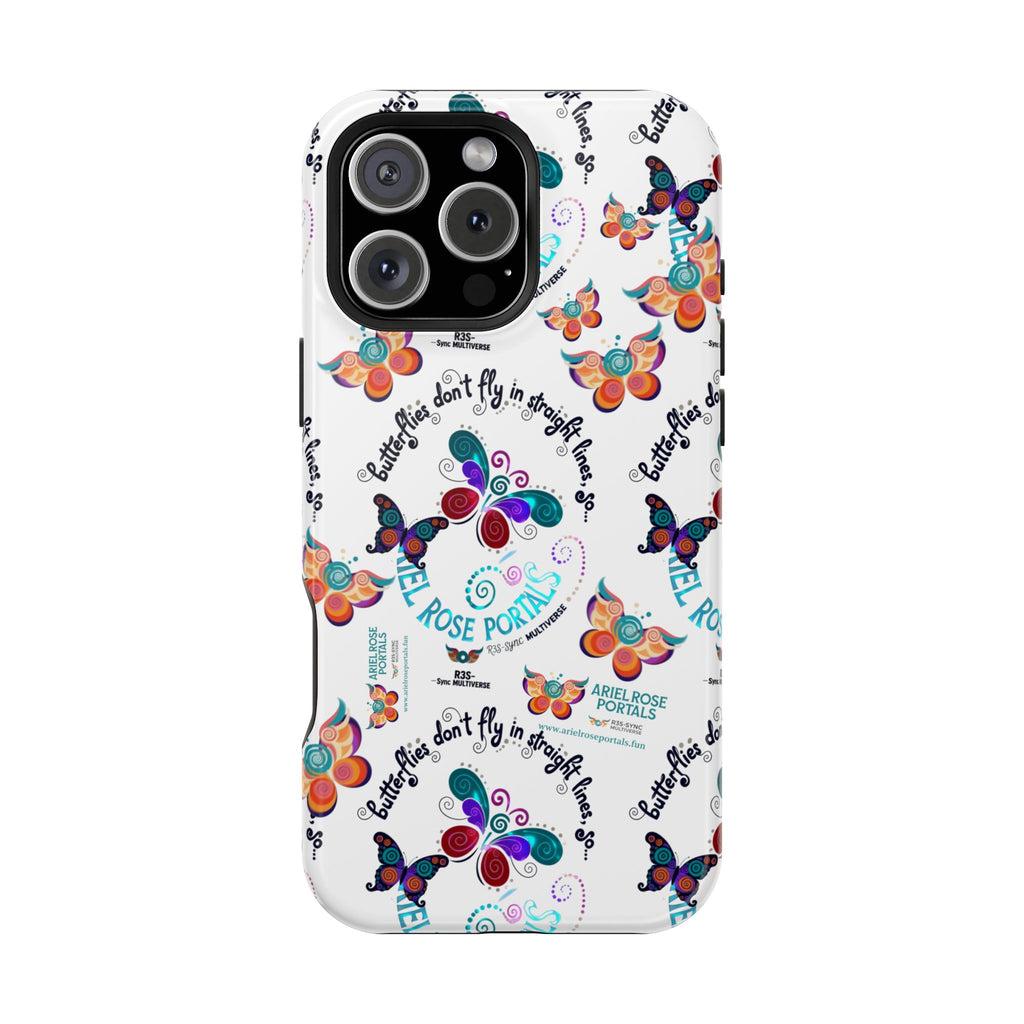 Butterfly Pattern Magnetic Phone Case — "How Butterflies Fly" Ariel Rose Portals Design
