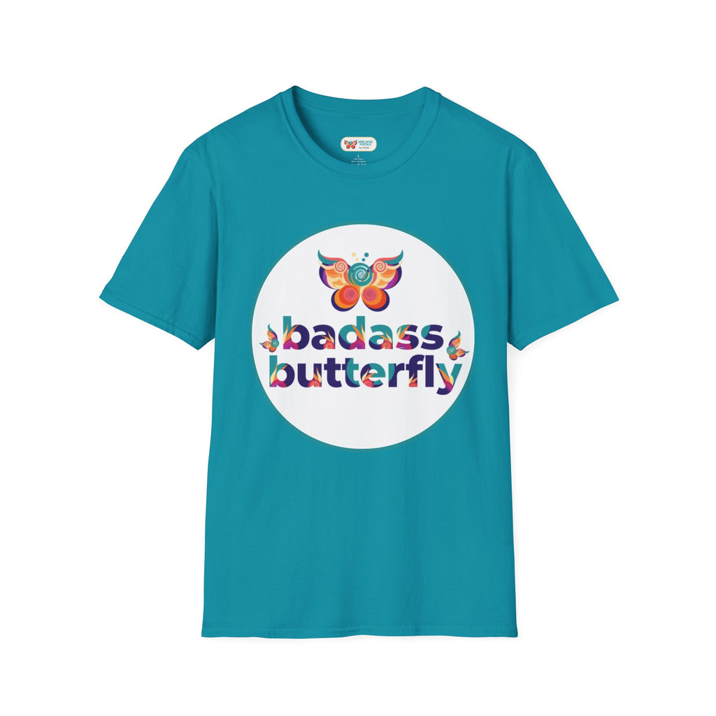 Maglietta "Badass Butterfly Sticker" — Ariel Rose Portals Variant in Stile Sticker