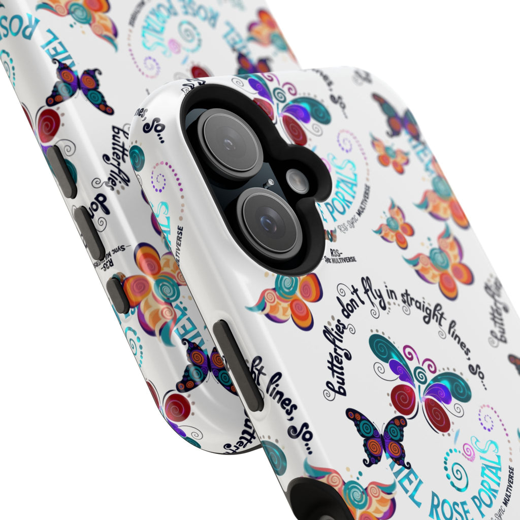 Butterfly Pattern Magnetic Phone Case — "How Butterflies Fly" Ariel Rose Portals Design