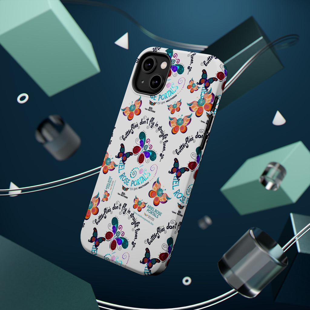 Butterfly Pattern Magnetic Phone Case — "How Butterflies Fly" Ariel Rose Portals Design