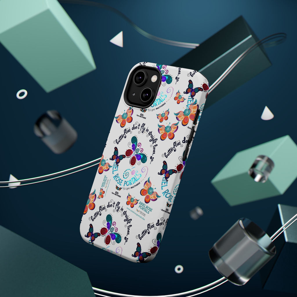 Butterfly Pattern Magnetic Phone Case — "How Butterflies Fly" Ariel Rose Portals Design
