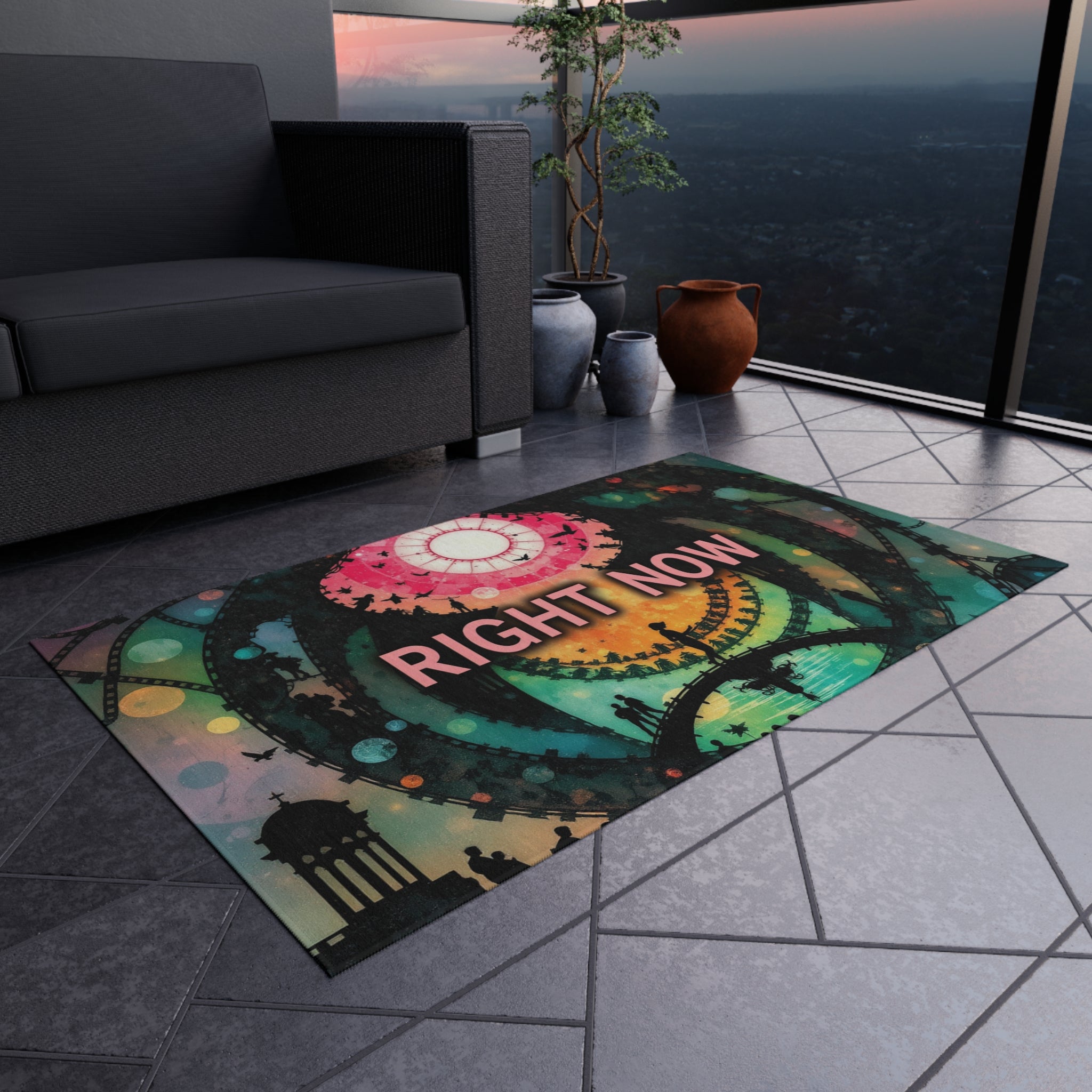 The Magical Portal Rug™️ PRESENCE RIGHT NOW outdoor variant