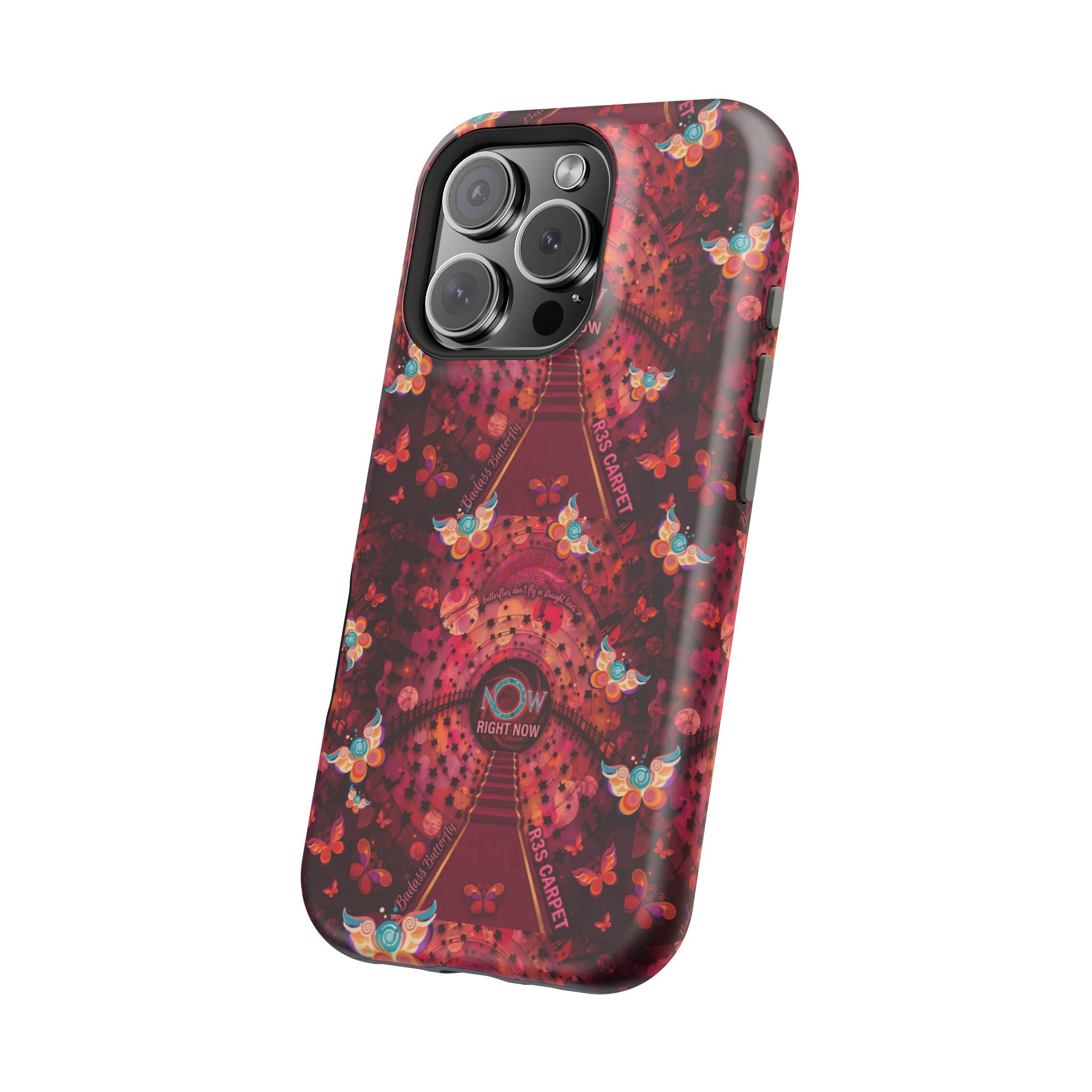 R3S-Carpet Worthy Magnetic Impact-Resistant Phone Case – Butterfly Kaleidoscope Now First-Class Stardust Collection