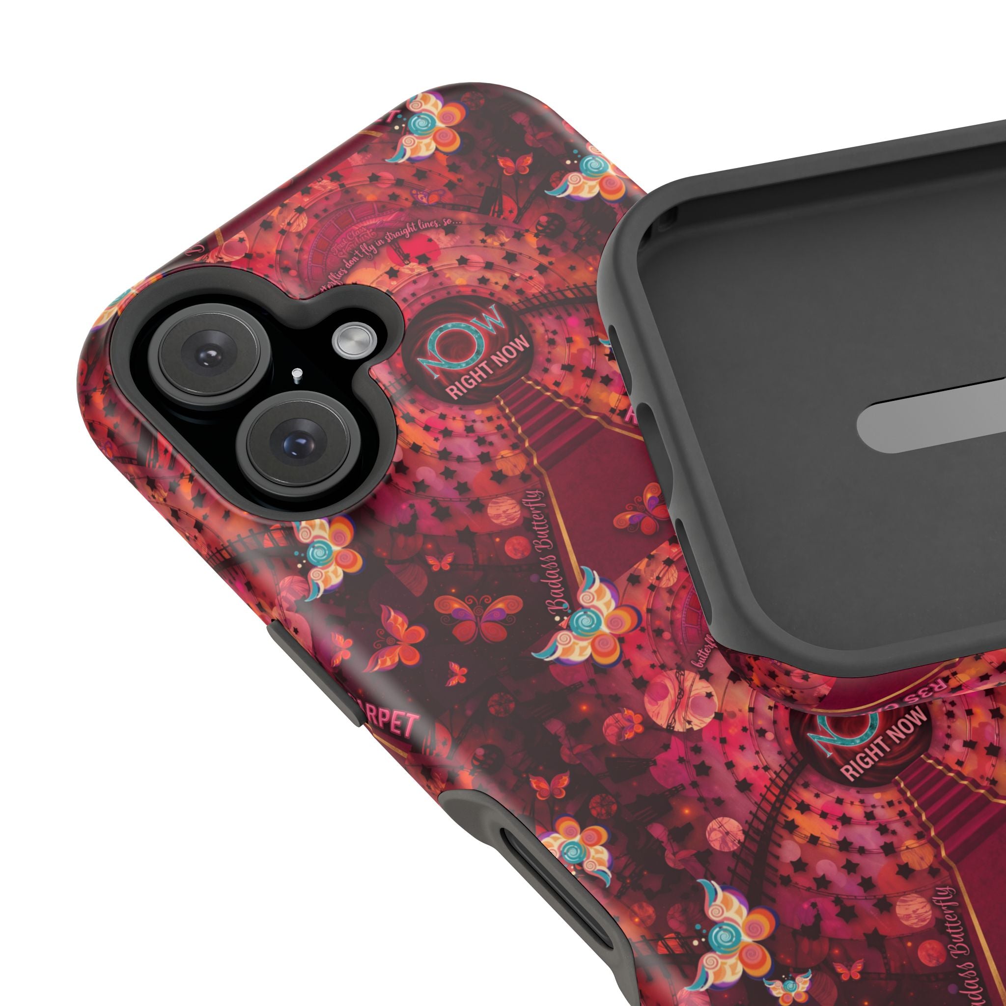R3S-Carpet Worthy Magnetic Impact-Resistant Phone Case – Butterfly Kaleidoscope Now First-Class Stardust Collection