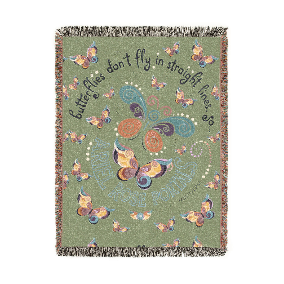 First Class Stardust Butterfly Woven Blanket — Throw for Living Room & Bedroom