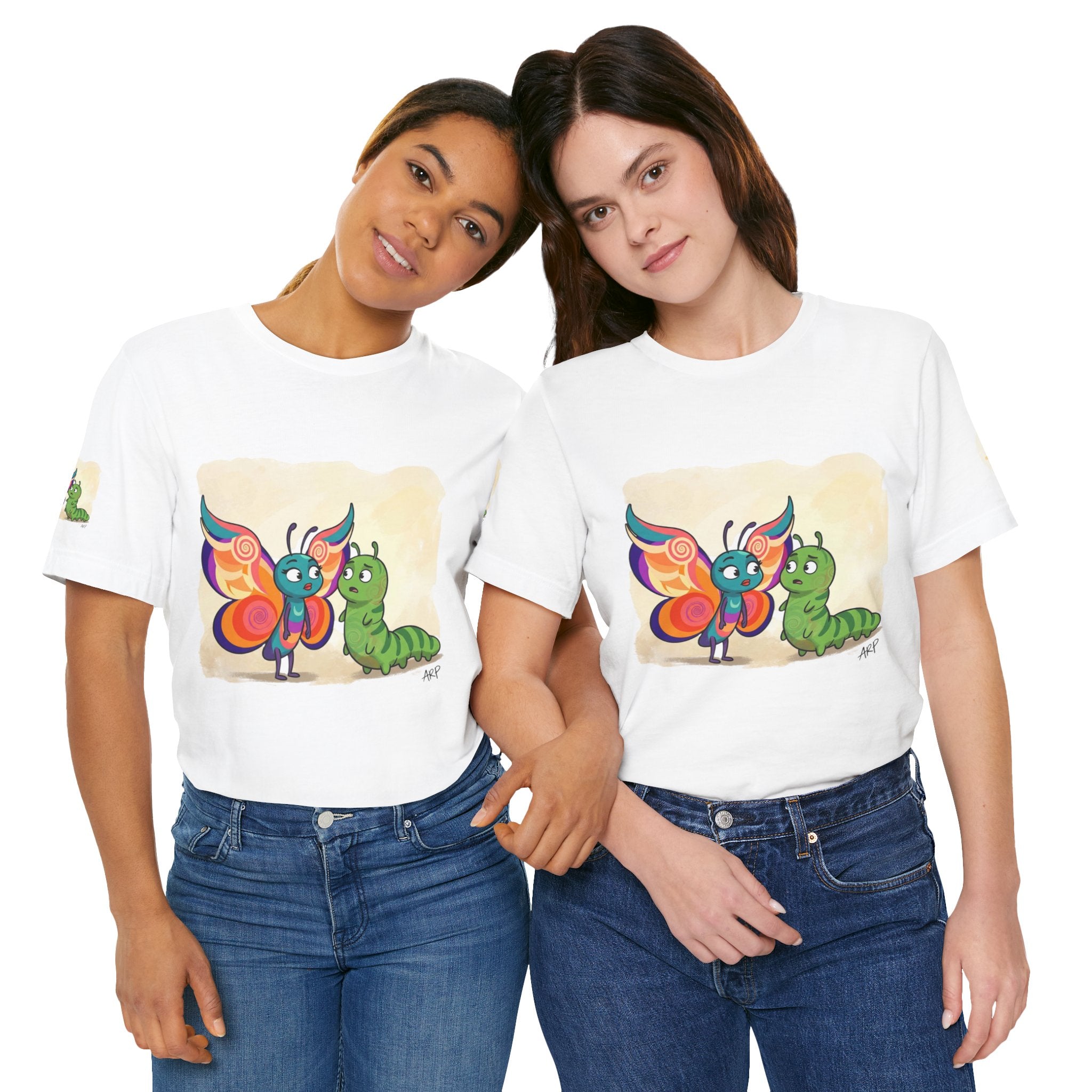 Alarmingly Unlimited Butterfly Tee — Playful Caterpillar & Butterfly Cartoon T-Shirt