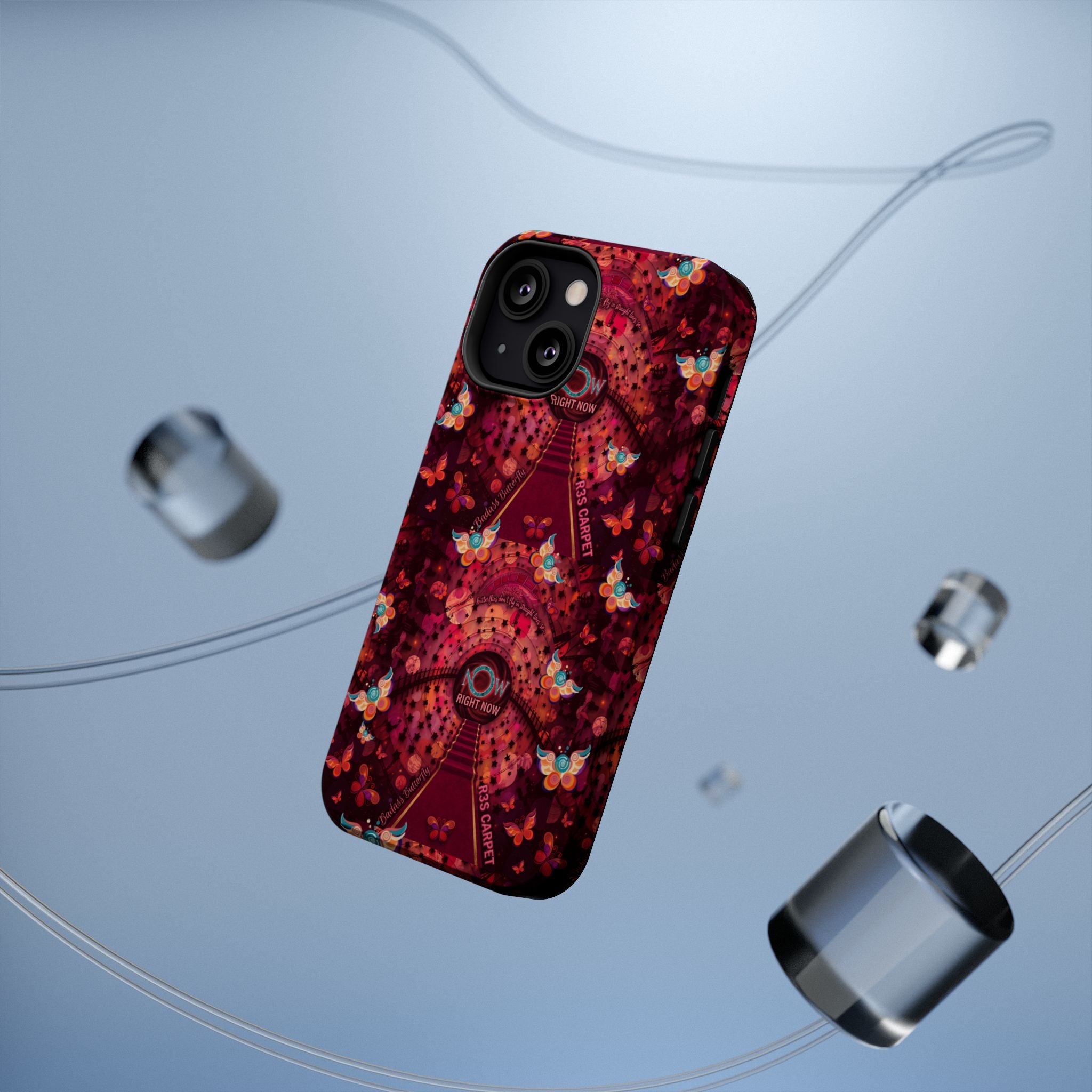R3S-Carpet Worthy Magnetic Impact-Resistant Phone Case – Butterfly Kaleidoscope Now First-Class Stardust Collection