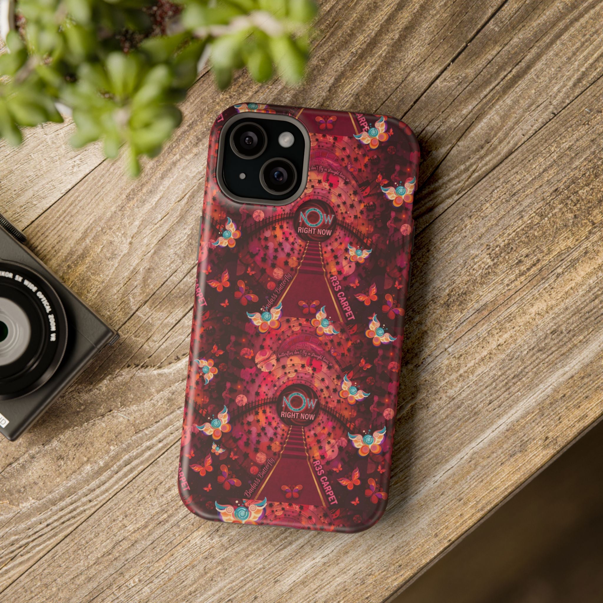 R3S-Carpet Worthy Magnetic Impact-Resistant Phone Case – Butterfly Kaleidoscope Now First-Class Stardust Collection