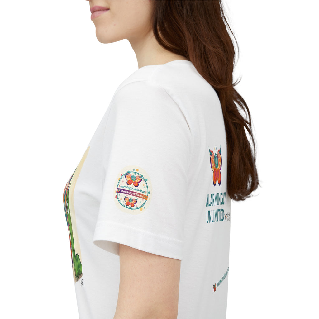 Alarmingly Unlimited Butterfly Tee — Playful Caterpillar & Butterfly Cartoon T-Shirt