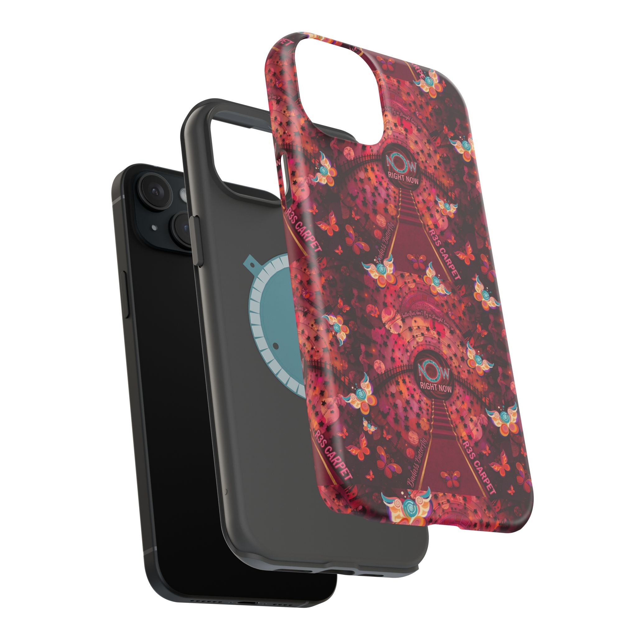 R3S-Carpet Worthy Magnetic Impact-Resistant Phone Case – Butterfly Kaleidoscope Now First-Class Stardust Collection