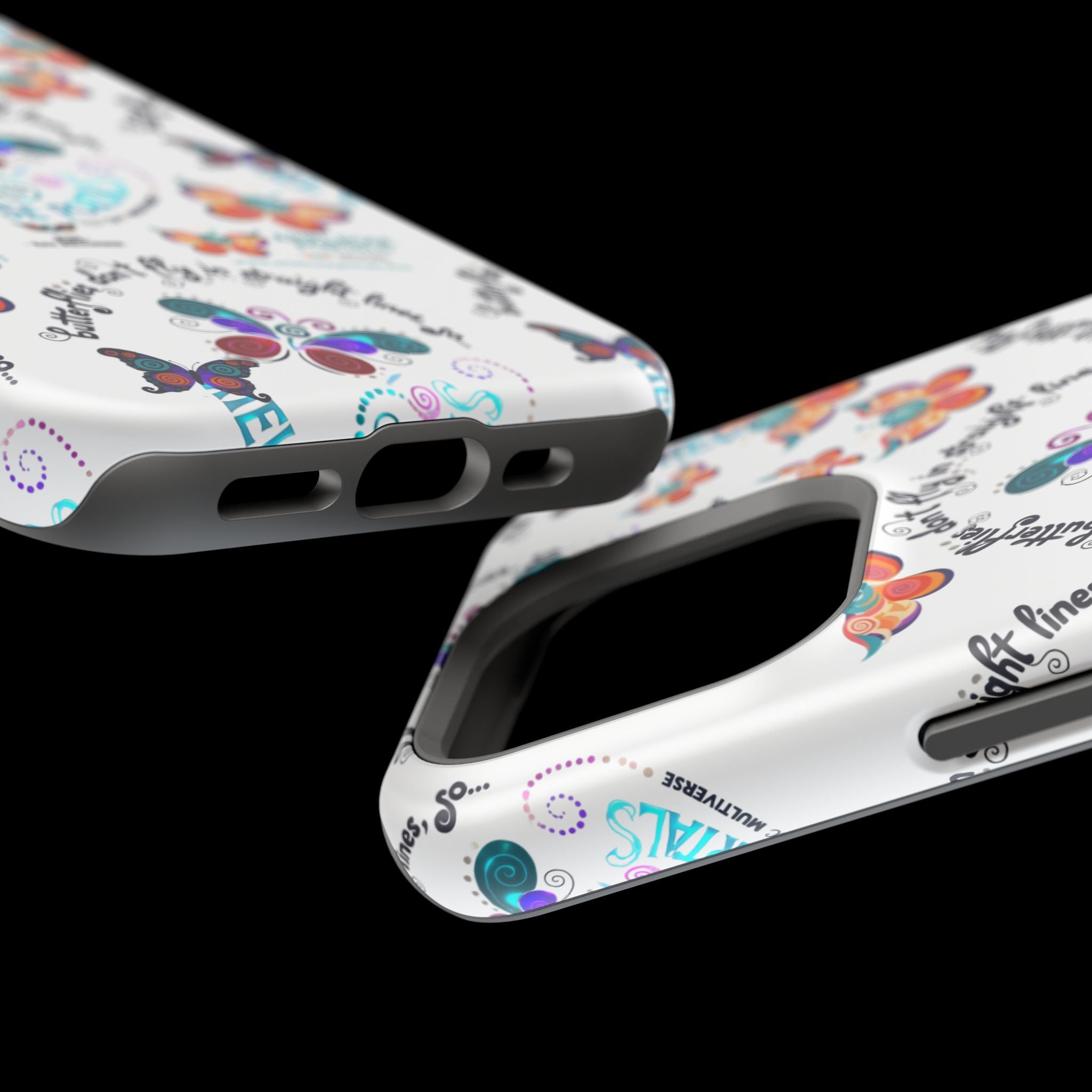 Butterfly Pattern Magnetic Phone Case — "How Butterflies Fly" Ariel Rose Portals Design