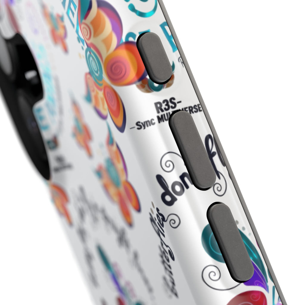 Butterfly Pattern Magnetic Phone Case — "How Butterflies Fly" Ariel Rose Portals Design