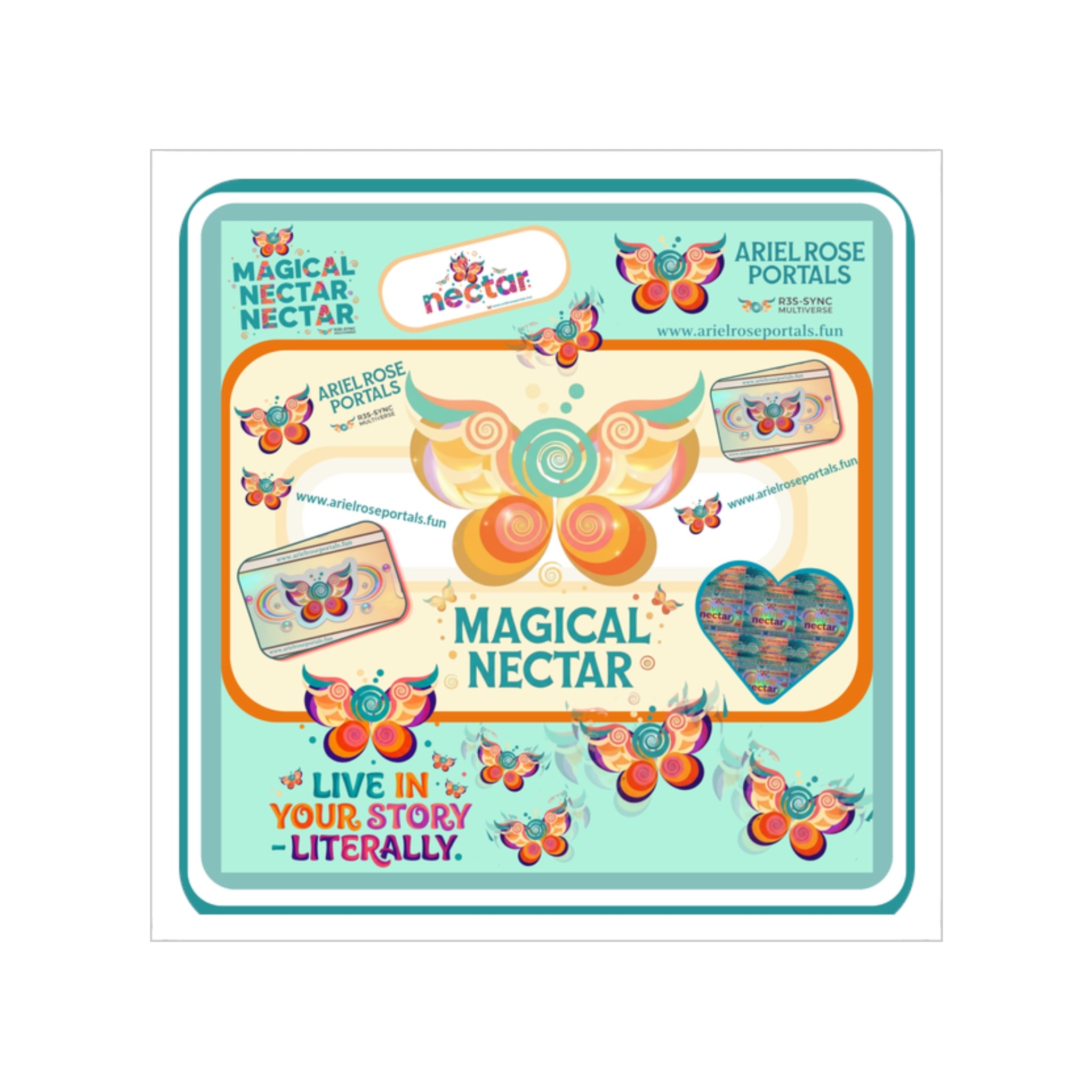 Magical Nectar Transparent Outdoor Sticker (Square) — "Live in Your Story Literally"