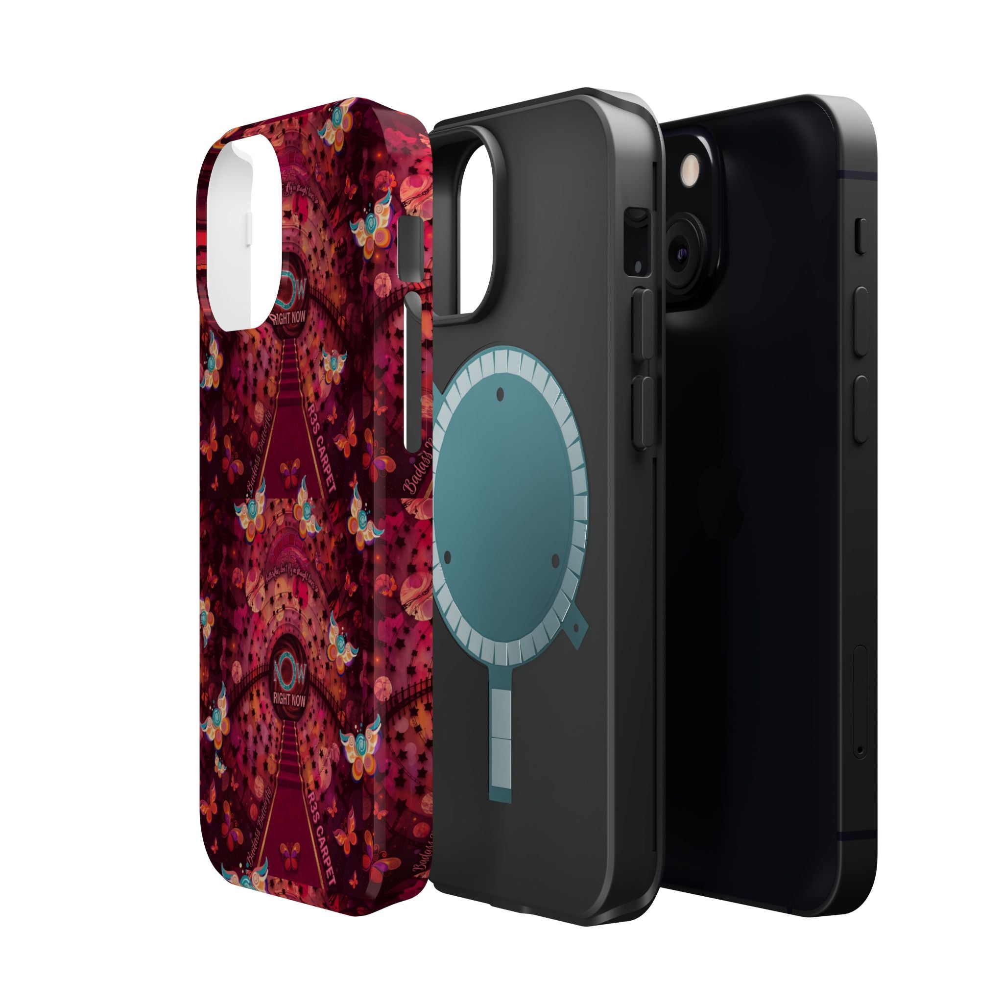 R3S-Carpet Worthy Magnetic Impact-Resistant Phone Case – Butterfly Kaleidoscope Now First-Class Stardust Collection