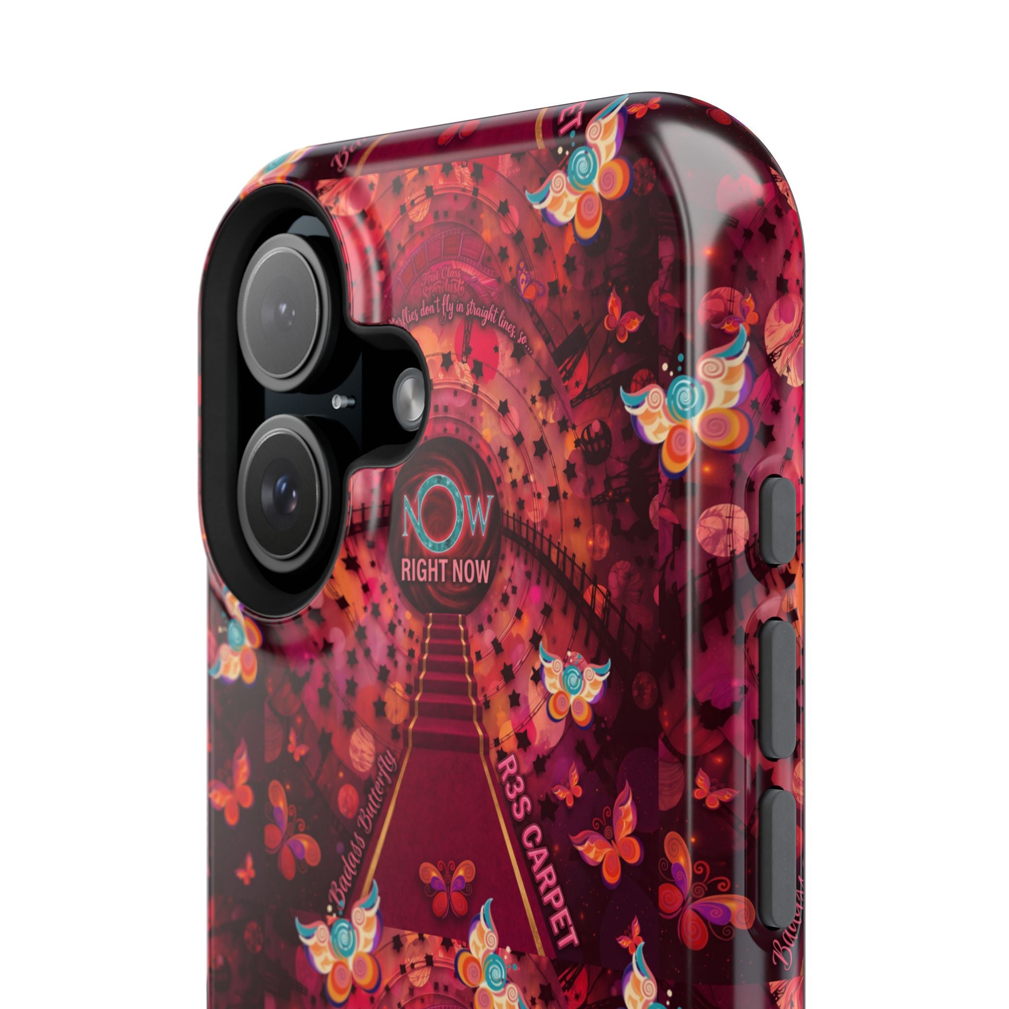 R3S-Carpet Worthy Magnetic Impact-Resistant Phone Case – Butterfly Kaleidoscope Now First-Class Stardust Collection