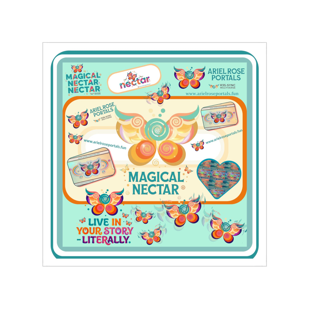 Magical Nectar Transparent Outdoor Sticker (Square) — "Live in Your Story Literally"