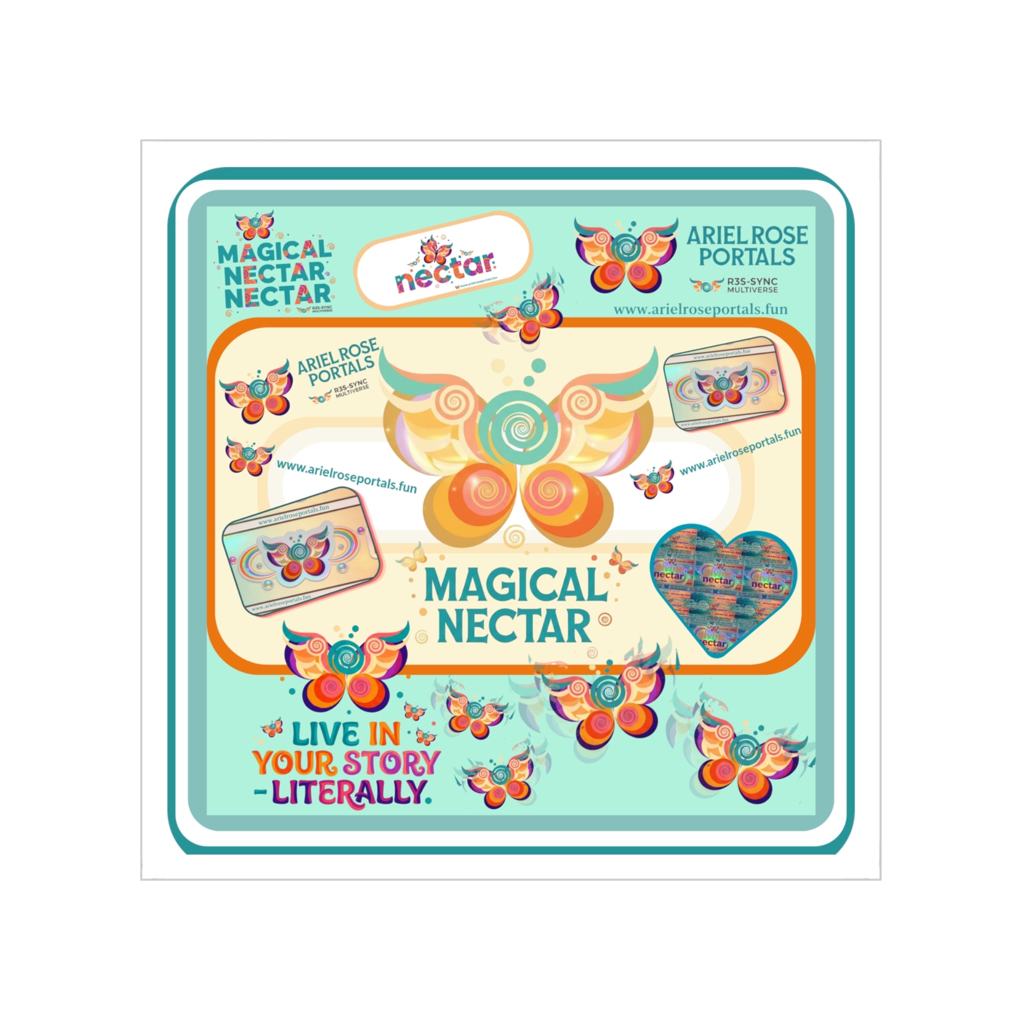 Magical Nectar Transparent Outdoor Sticker (Square) — "Live in Your Story Literally"
