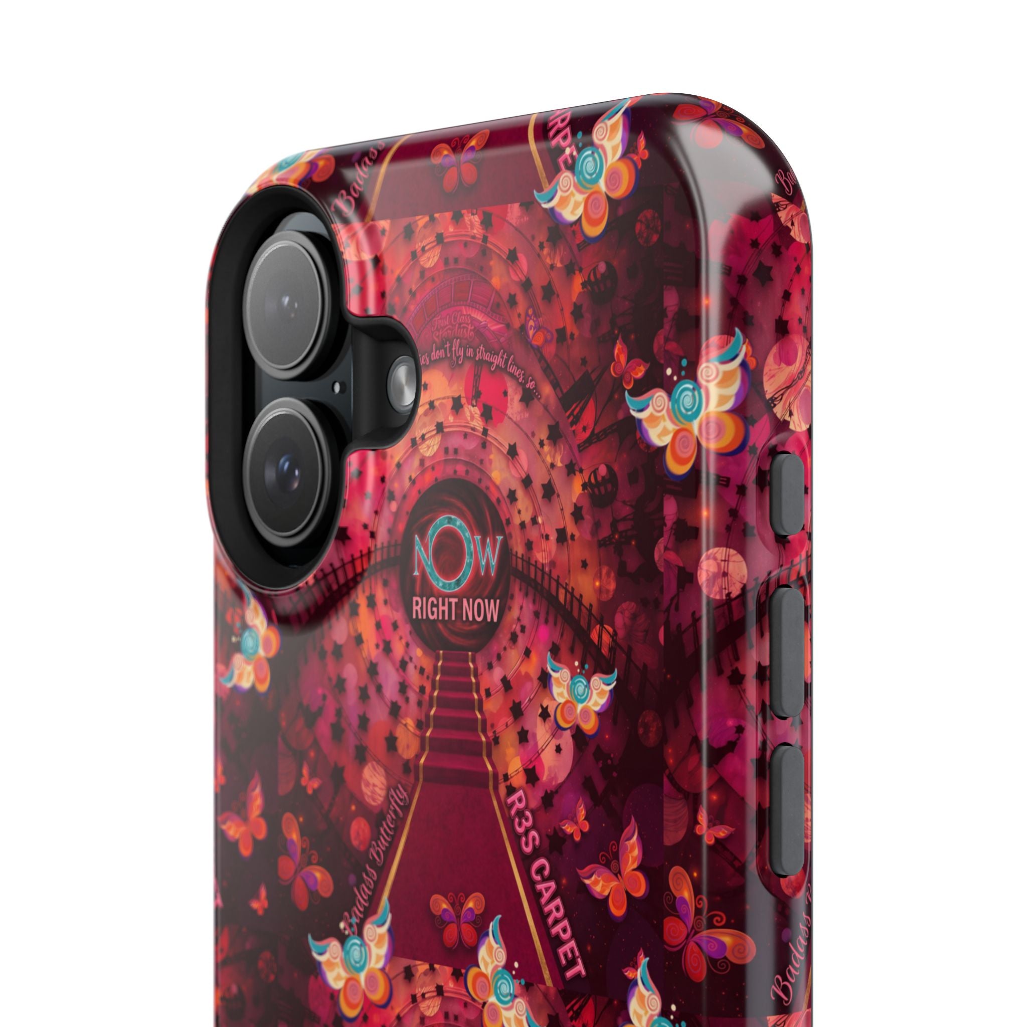 R3S-Carpet Worthy Magnetic Impact-Resistant Phone Case – Butterfly Kaleidoscope Now First-Class Stardust Collection