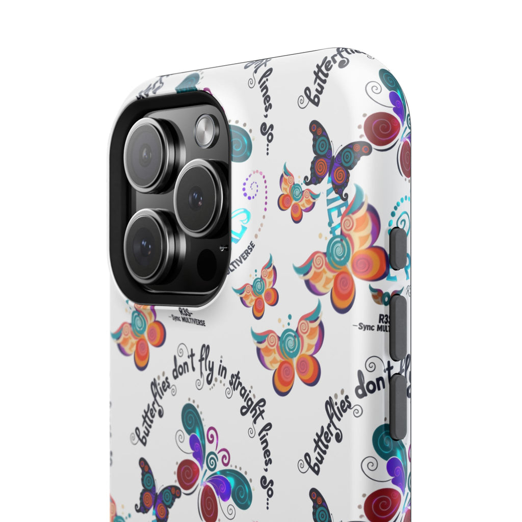 Butterfly Pattern Magnetic Phone Case — "How Butterflies Fly" Ariel Rose Portals Design