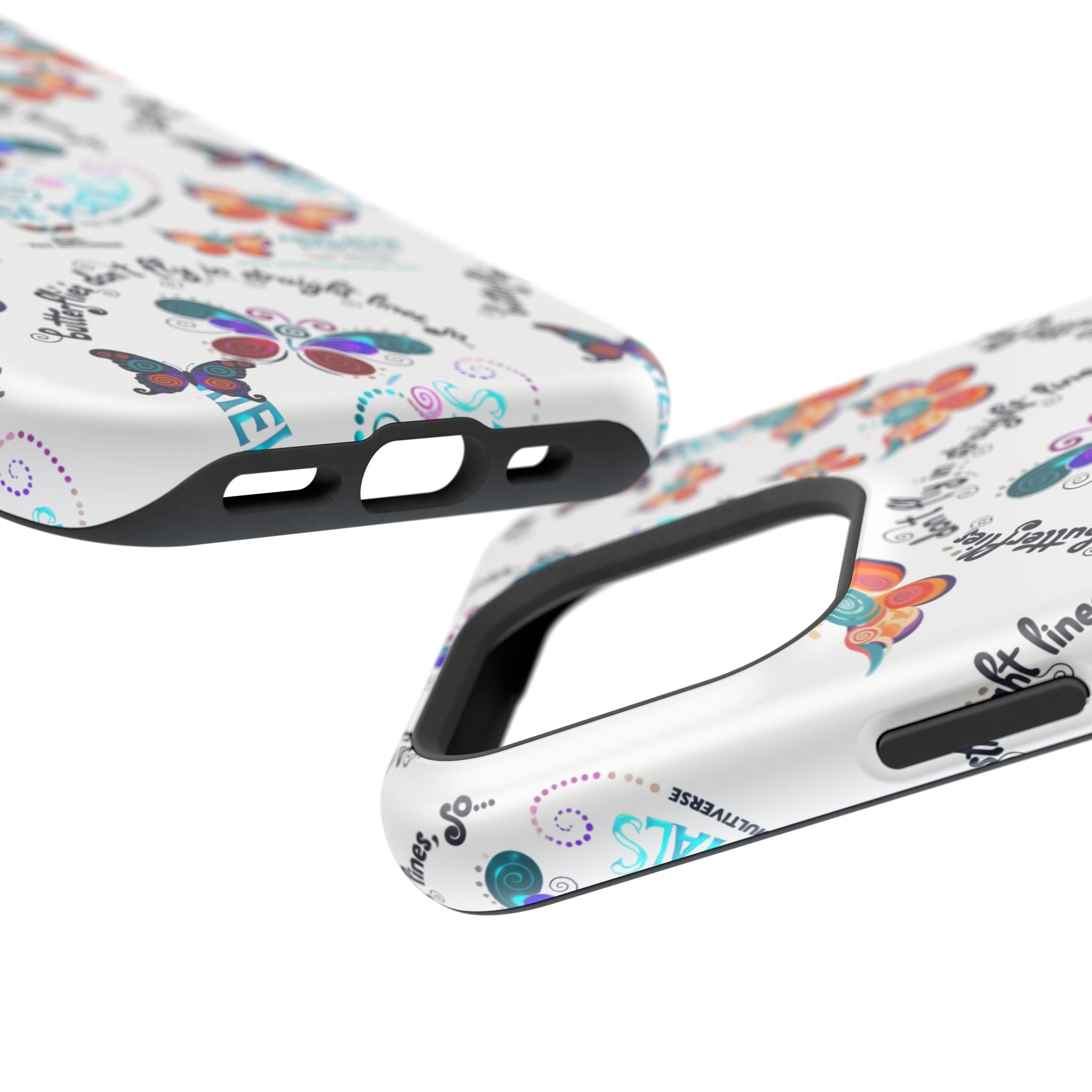 Butterfly Pattern Magnetic Phone Case — "How Butterflies Fly" Ariel Rose Portals Design