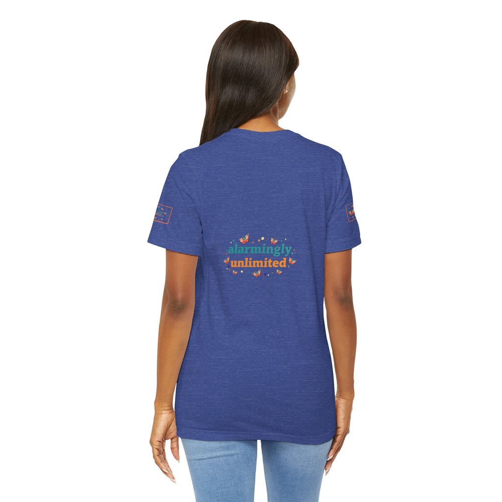 Allarmante T-Shirt Unlimited Tee Flip Variant — Maglietta Grafica Stravagante Farfalla e Bruco